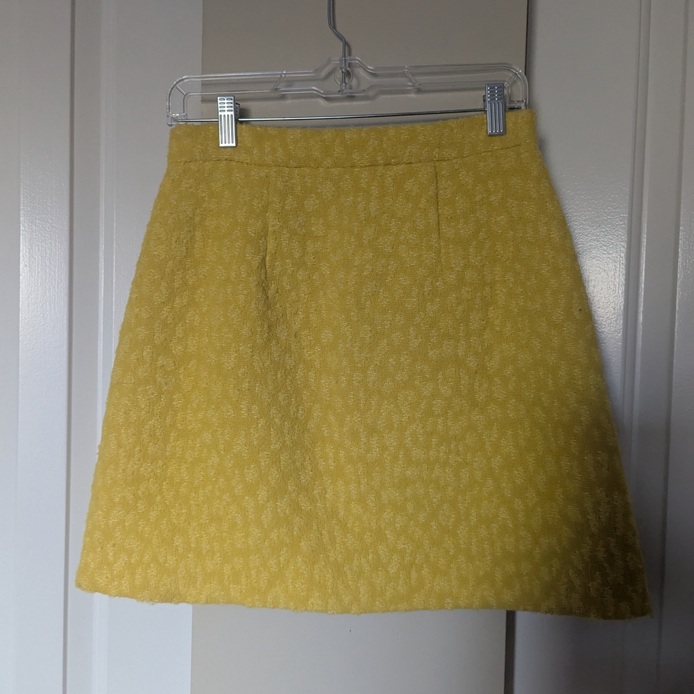Kate Spade Yellow Tonal Leopard Textured Skirt - Picture 3 of 4